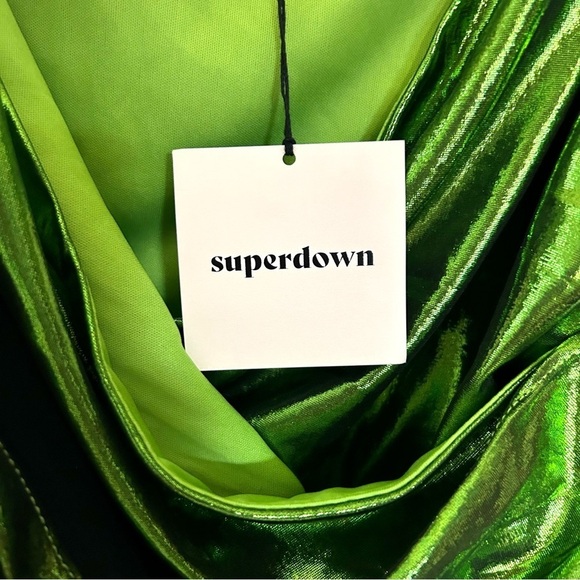NWT Revolve Superdown Metallic Green Wrap Top Medium - Picture 8 of 9